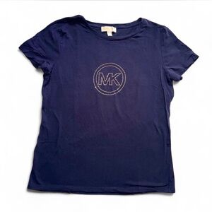 MICHAEL Michael Kors Navy Blue Studded MK Logo Tee - XL